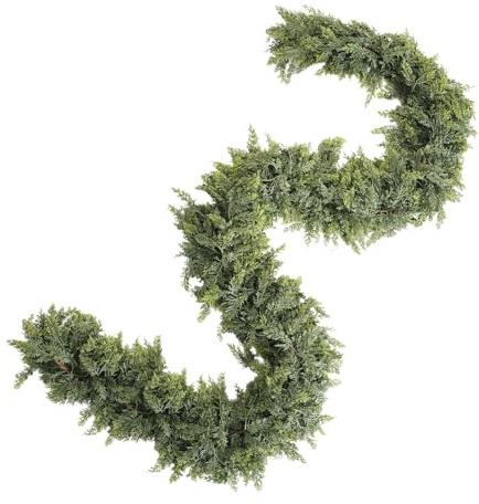 Christmas Cypress Garland | Artificial Foliage Decoration for Home | Reusable Decorations for TV Stand Wall Stairs Door Indoor Outdoor Store Parties