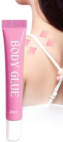 Body Glue,Clear Invisible Body Glue for Skin,Sweat Resistant & Waterproof Skin Tape, Invisible Clear Adhesive for Clothing,Easy Wash Off, Long Lasting Hold for Dancers,Socks,Leotards, Bras,Costumes