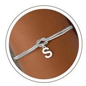 Maxcate Armband Damen Silber Gold, 18K Gold/Silber Vergoldete Knoten Armband mit Buchstaben Partner Armbänder Schmuck Damen Personalisierte Geschenke für Mädchen Frauen Freundin Trauzeugin