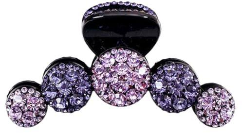 Purple Jaw Hair Claw Clip Fashion Accessory for Women Rhinestone | Acetate Resin, Lightweight and Portable, without Burr Finish, Delicate Headdress for Women and Girls