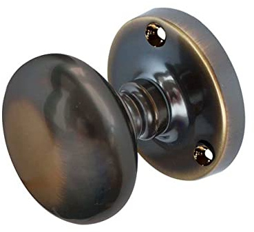 Jedo Mushroom Mortice Door Knob Set - Antique Brass