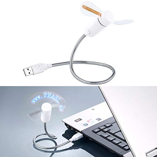 PEARL Led Ventilator: USB-Ventilator mit 8 programmierbaren Laufschriften, je 26 Zeichen (USB LED programmieren, programmierbar, Programmierbarer Laufschrift)