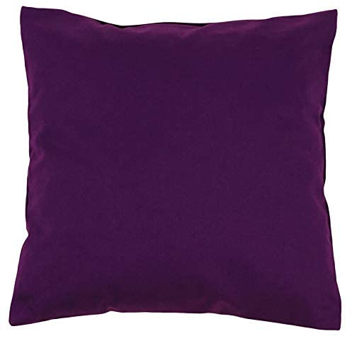 Kissenbezug 50x50 cm Uni Lila Dunkel Baumwolle Dekokissen Kissenhülle Couchkissen Sofakissen Deko Reißverschluss