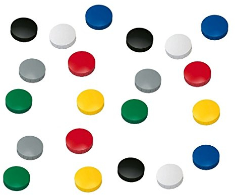 50 Magnete, Durchmesser 24mm, Haftmagnete für Whiteboard, Kühlschrankmagnet, Magnettafel, Magnetwand, Magnet Rund sortiert