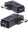 CY, 2 adattatori con connettore Mini-USB a 5 pin femmina a connettore Micro-USB maschio angolati a 90°, destro e sinistro, per alimentazione e sincronizzazione dati