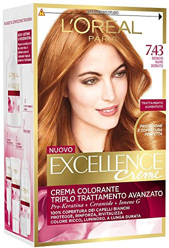 EXCELLENCE Crema Colorante Rubio Cobre Dorado 7,43 40 Ml