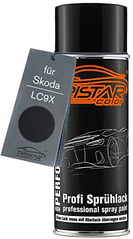 TRISTARcolor Autolack Spraydose für Skoda LC9X Deep Black Perl Basislack Sprühdose 400ml