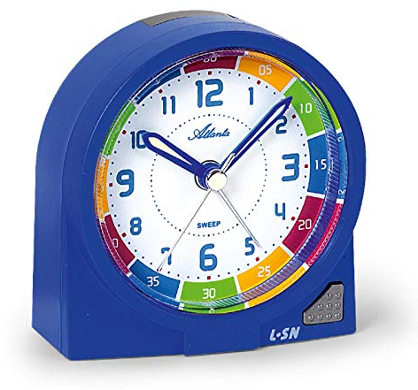 Atlanta Kinderwecker Ohne Ticken Jungen Blau Lernuhr Analog - 1937-5