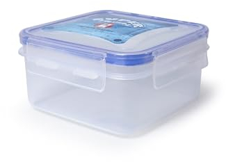 Clip Lock Lid Square Plastic Food Storage Container Sandwich Lunch Box 750ml (1)
