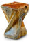 Kinaree Massivholz Beistelltisch BAN PHAI - 43cm Wurzelholz Baumstamm Hocker aus Teakholz, Blumenständer, Nachttisch, Blumenhocker