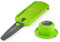 Börner Multi Slicer (Coupe-légumes + Porte-Fruit) • Coupe Légumes pour Tranches en 2 Épaisseurs • Trancheur de Légumes & Fruit • Mini Mandoline • Vert avec Poignée Gris