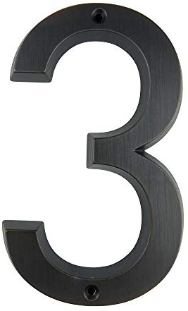 HASWARE Hausnummernschild 6 Zoll (15 cm) Vintage-Stil im Alter von Bronze-Finish Türnummern Beschilderung Plaque Straße Hausadresse Ziffern, Zinklegierung (3)