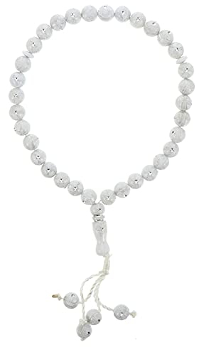 Amosfun 33 Perlen 10mm Harz Gebetskette Mit Strass FüR Ramadan Eid Muslimische Dekoration, Weiß