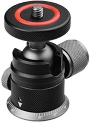 Poyinco Kamerastativ Mini-Kugelkopf mit 6,35 mm Blitzschuh-Adapter, 360 Grad drehbarer Aluminium-Stativkopf für Einbeinstativ, DSLR-Kameras, Handy, GoPro, maximale Belastung 3 kg