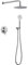 Colonna Doccia senza Miscelatore In Acciaio Inox Spazzolato Kit Doccia Incasso Set Doccia Completo Rotondo Ultra Sottile 8 pollici Bagno