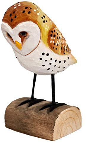 your castle Dekovogel Holzvogel Eule Kauz handgearbeitet aus Lindenholz in Geschenkbox 5 x 10cm