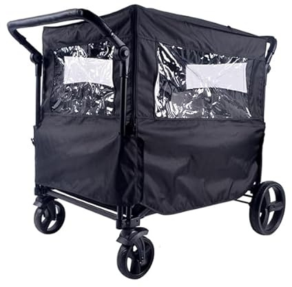 Babytrold - Fun Trolley Rain Cover w. Windows - Black