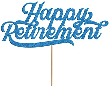 Happy Retirement Glitter Cake Topper Ruhestand Party Kuchen Dekoration