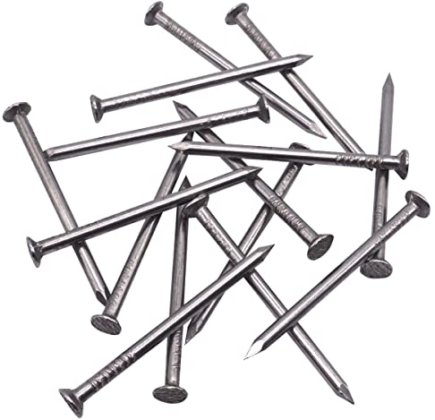 SKIR'CO (170 Stück) Stahl 3,5 x 60 mm Konstruktionsnägel, flacher runder Kopf, Mehrzweck-Drahtnägel für Holz