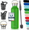 Milu Edelstahl Trinkflasche 350ml 500ml 750ml 1000ml (+3 Deckel) Thermosflasche mit Strohhalm, Isolierte Wasserflasche, Auslaufsichere Isolierflasche doppelwandig (Apfelgrün, 750ml)