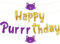 Happy Purrrthday Glitzer-Banner - Katzengeburtstag Banner und Dekorationen - Haustier-Feier Partyzubehör und Geschenke