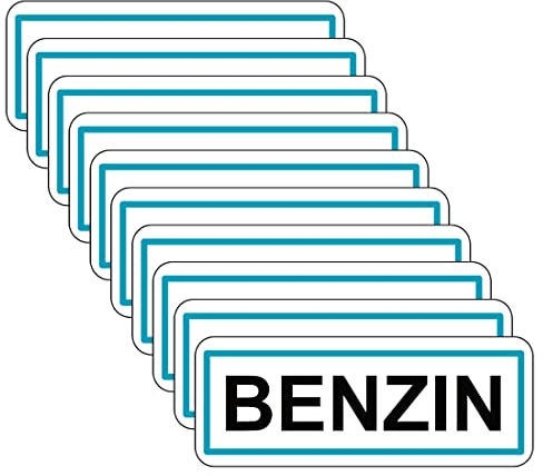 Haobase 10 Stück Diesel und Benzin Zeichen Aufkleber - Selbstklebendes Vinyl - 6.5 cm x 2.5 cm (Benzin)