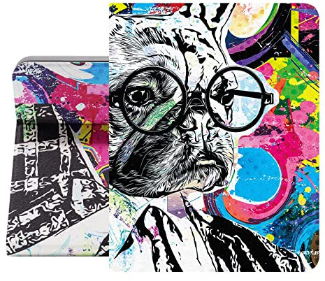 Berkin Arts pour iPad 7./8./9. Génération/iPad Air 3.Génération (10.5 Pouce) 2019/2020/2021 Étui de Protection en Cuir Premium Maximalisme Portrait de Bouledogue Anglais