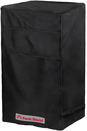 Porch Shield UV-beständige quadratische Terrassen-Feuersäulenabdeckung, 53,3 cm, wasserdicht, hohe Feuerschalenabdeckung, Schwarz