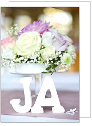 Edition Seidel Premium Glückwunschkarte zur Hochzeit mit Umschlag. Karte Hochzeitskarte Grusskarte Ja Blumenstrauss (H377 SW023)