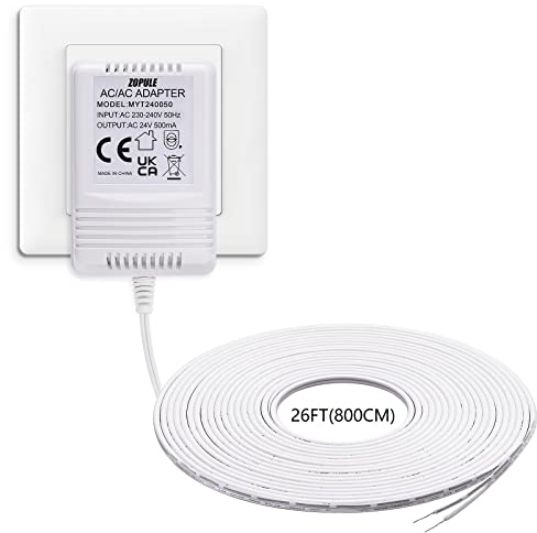 24 Volt 500mA Türklingeltransformator kompatibel mit Ring, Nest, Wyze Türklingel,C-Draht Adapter für Nest, Ecobee, Sensi, Thermostat 8M cable largo.