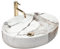 Rea Lavabo da Appoggio QUEEN THUNDER SHINY Lavandino bagno 550 x 415 x 140 mm Ceramica (Bianco, Imitazione Marmo)