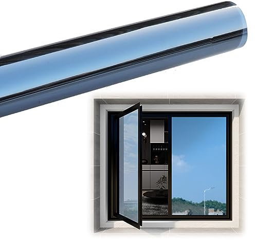 Sichtschutzfolie Sonnenschutz Scheibenfolie, Fensterfolie Von Innen Durchsichtig Von Aussen Blickdicht, Für Privatsphäre Zu Hause, Raumverdunkelung (Size : 90x400cm)