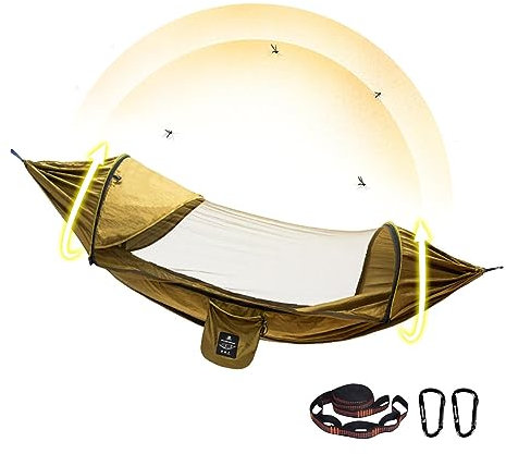 Hammocks For Outside | Camping Accessories For Outdoor With Net, Sun Visors, Camping Gear, Hammock Bed, D-Shaped Alloy Carabiner, Sun Visors, Hammock For Camping For Outdoor Hiking Wectirc
