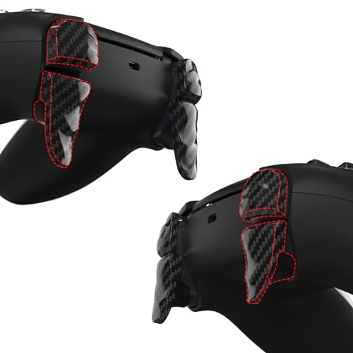 PlayVital Dune 2 Paar Erweiterung Trigger Verlängerungen Schultertasten für ps5 Controller, Bumper Trigger Extenders für PS Portal, Spiel Adjuster Tasten Knöpfe für PS5 Edge Controller-Carbon Fiber