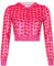 RTGSE Damen Reißverschluss Velvet Hoodies Cropped Heart Print Kapuzenpullover Sweatshirt süße rosa Kurzer Hoodie Mantel 90er Streetwear (A Pink, S)