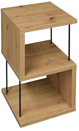 Home4You Standregal - Asteiche Dekor - 33 x 65 x 33 cm - mit 2 Fächern