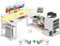 ODK Schreibtisch mit Schubladen, Reversible Eckschreibtisch mit 2 Steckdosen und 2 USB Ladeanschluss, Bürotisch L Form mit LED für Home Office 155×110cm (Alles Weiß)