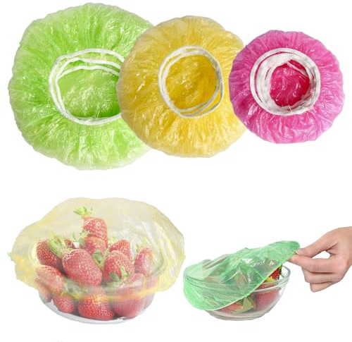 60 Pcs Reusable Food Covers, Plate Covers for Food, Elastic Food Covers Dust Proof Semi Transparent Food Cover, Suitable for Food/Fruit/Vegetable/Meat/Canned Preservation