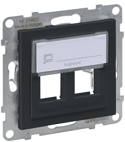 LEGRAND, SEANO 2-fach Key-Stone-Adapter zum Einschnappen von Key-Stone-Datendosen, Key-Stone Modul, Farbe: Anthrazit lackiert, 765902