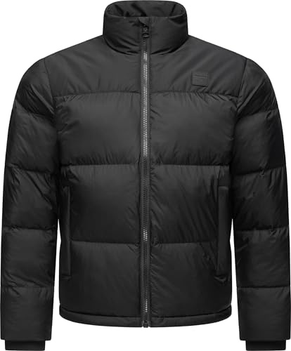 Ragwear Herren Winterjacke warme Steppjacke wasserdicht im angesagten Retro-Colourblocking-Look Stafen YOUMODO Black Gr. S