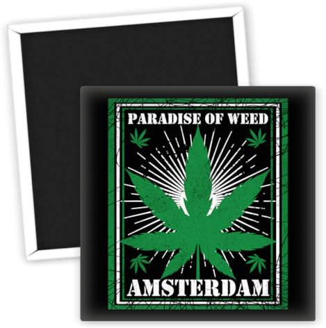 Paradies von Weed Amsterdam Pflanzenmotiv Kühlschrankmagnet - bunte Deko-Magnete - kreative Wohnaccessoires - einzigartiger Pflanzen-Magnet - Geschenkideen für Pflanzenliebhaber