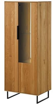 MASSIVMOEBEL24.DE Highboard Wildeiche 55x43x145 Natur geölt Lindau #15, Farbe:Natur geölt, Größe:55x43x145 cm (BxTxH)