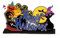 Halloween Deko Indoor Aesthetic Desktop Ornament Bezaubernde Halloween-Deko: Miniatur-Holzvignette Fürs Festival Tischhalterung Metall (Orange, 17x13x4cm)