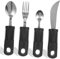 GARVALON 1satz Edelstahl Adaptive Besteckset Für Senioren Anti-rutsch Utensilien Für Erwachsene Ergonomisches Design Tragbar Teiliges Für Unterstützung Essensaufnahme