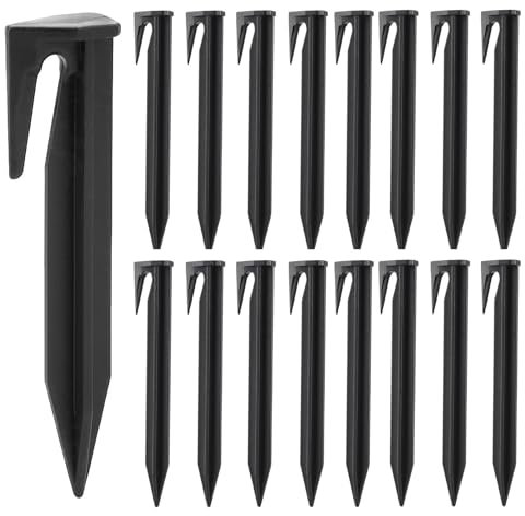 Qcdou Erdnägel für Mähroboter Begrenzungskabel, 100 Stück Rasenmäher Zubehör, Erdanker Heringe Erdspieße Nagel für Rasenroboter/Zelt/Camping(B)
