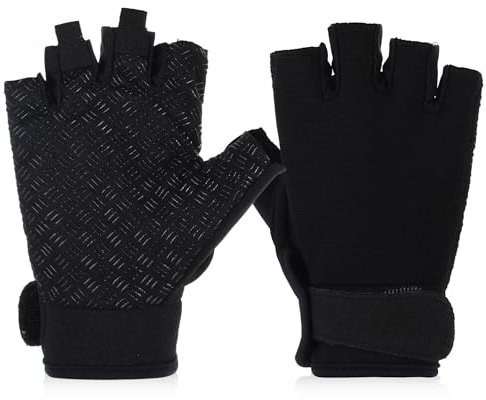 Fahrradhandschuhe Halbfinger für Herren Damen, Sporthandschuhe Anti-Rutsch, Fitness Halbfinger Handschuhe, Kurz Handschuhe für Autofahren, Motorrad, Fahrrad, Sport, Camping, Wandern, Outdoor