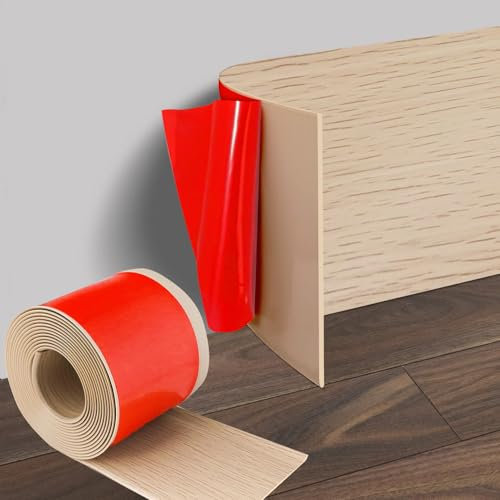 Battiscopa piatto in PVC, 10 cm x 5 m, battiscopa morbido, autoadesivo, per soggiorno, camera da letto, cucina