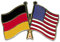 Freundschaftspin pins Deutschland-USA Flagge Fahne Anstecker Button Metall NEU Anstecknadel