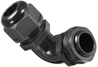 MACHSWON 2 Pcs M20 Cable Gland, 90 Degree Adjustable 8-14mm Bend Protection, Nylon Cord Connector with Locknut and Gasket