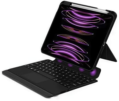 RESTEQ Etui avec Clavier et trackpad pour iPad Pro 12.9 Pouces - Protection et productivité